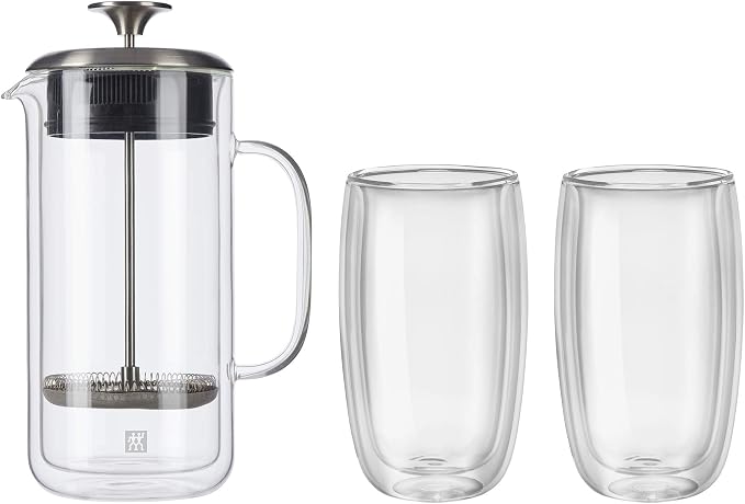 ZWILLING Sorrento Double Wall French Press and Latte Glass by Zwilling