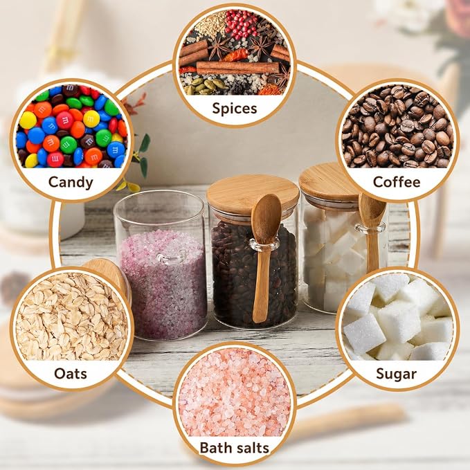 Coffee Sugar Container Salts Jars - 15oz Glass Airtight Caning - Image 3