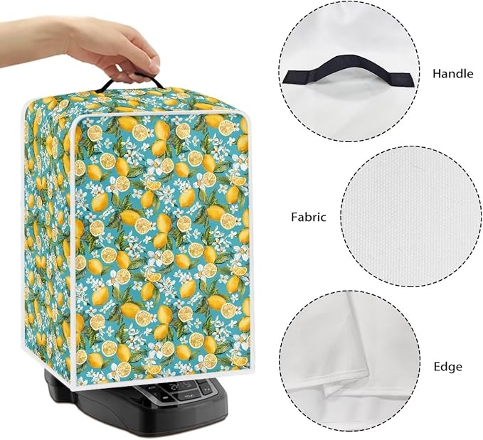 Lemon Print Coffee Maker Dust Cover Theme Appliance - Image 5