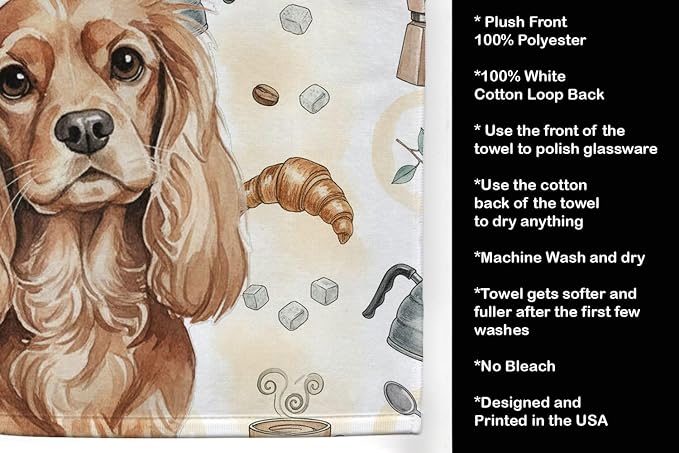 Caroline's Treasures Ruby Cavalier Spaniel Coffee Bar Kitchen Towel Velour - Image 4