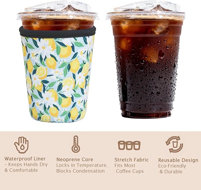 Reusable Insulated Sleeve for Iced Coffee Cup, Beverage Holder for Iced Coffee - Image 6