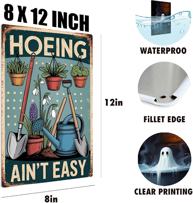BEASTZHENG Funny Gardening Essentials Garden Mental Tin Sign Wall Art Decor | - Image 3