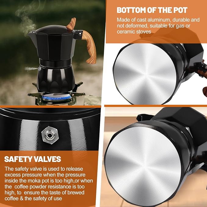 3 Cup Aluminum Espresso Stovetop Moka Pot Express Coffee Maker Percolator - Image 6