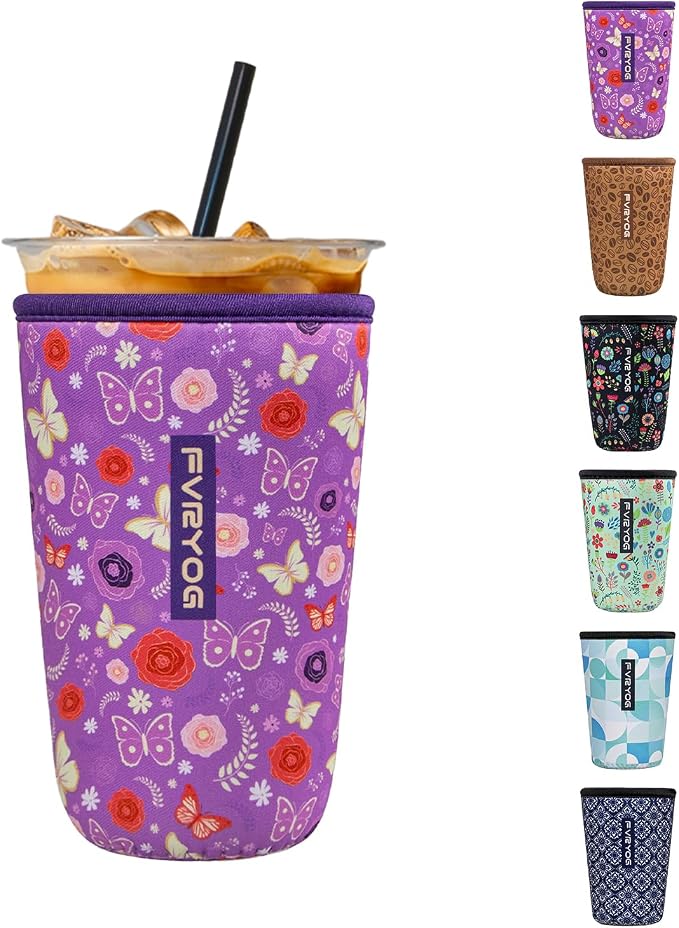 Reusable Insulated Neoprene Iced Coffee Sleeves by Fvryog