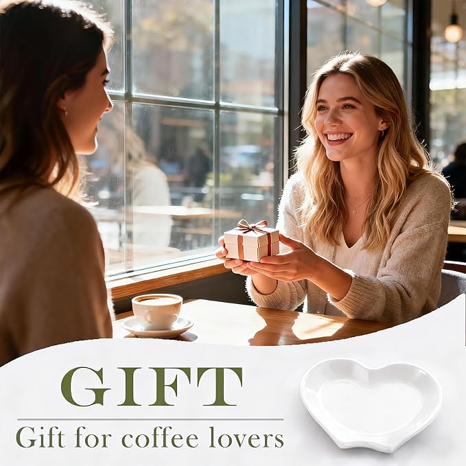 Coffee Spoon Rest, Heart Shaped Ceramic Teaspoon Holder - Image 7