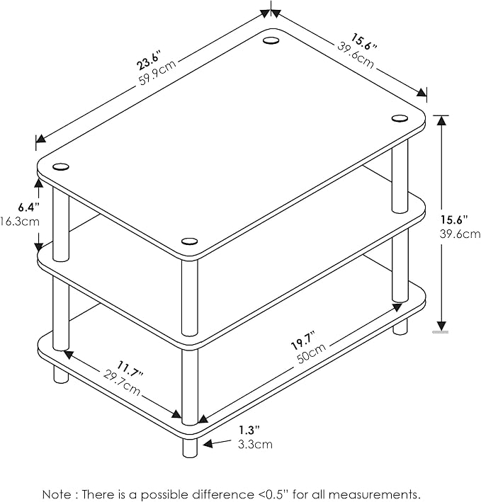 Furinno JUST Coffee Table, 3-Tier Modern Coffee Table - Image 2