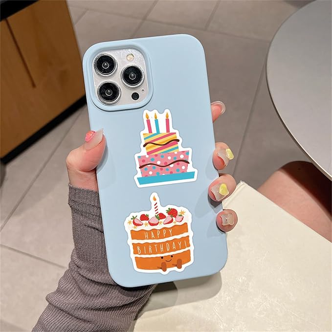 Birthday Cake Stickers 50Pcs Happy Birthday Cake Stickers - Image 3