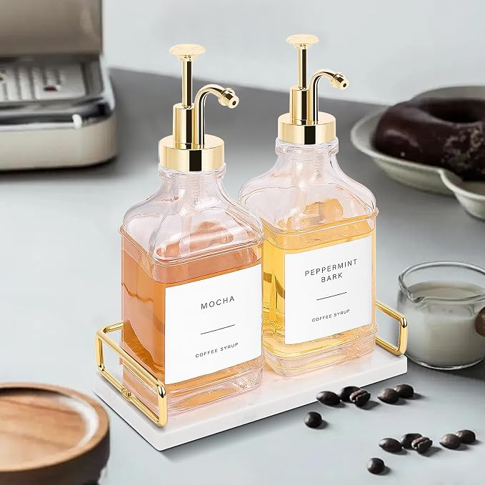 Coffee Syrup Dispenser for Coffee Bar, Refillable Maple Syrup Storage, Coffee - Image 6