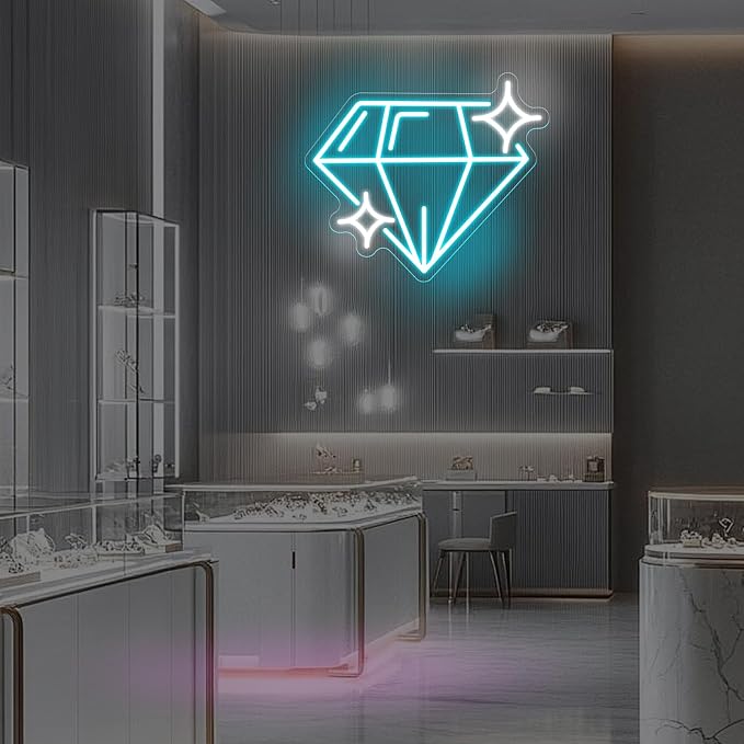 Alluring Brightness, Sparkling Sapphire Diamond LED Neon Sign - Image 2