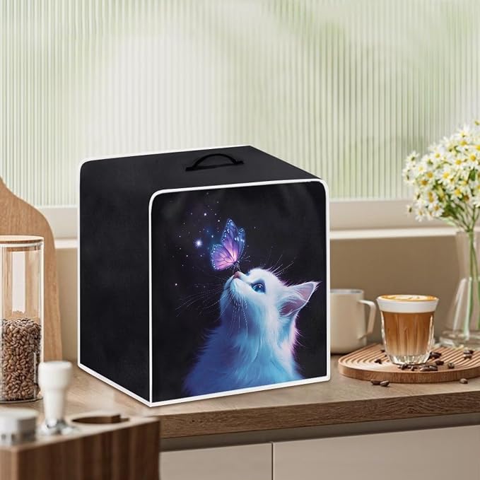 White Cat Butterfly Coffee Machine Covers Anti Dust Covers - Image 3
