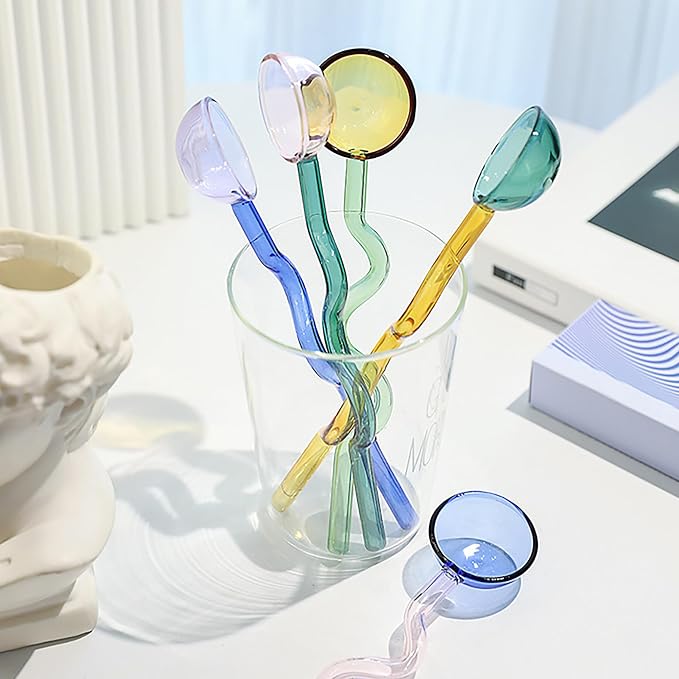 Clear Glass Stirring Spoons Transparent Crystal Teaspoons Milk Cocktail Cold - Image 4