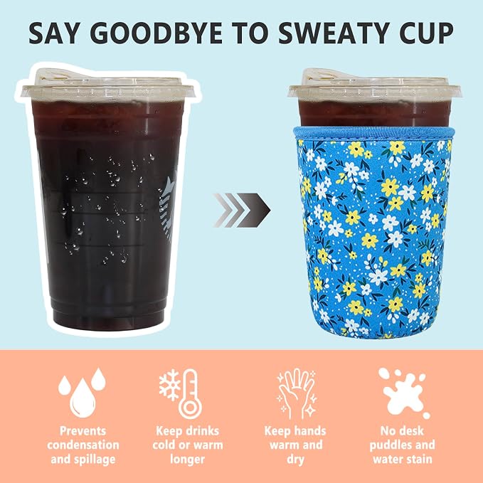 3 Pack Reusable Iced Coffee Sleeves - Image 4