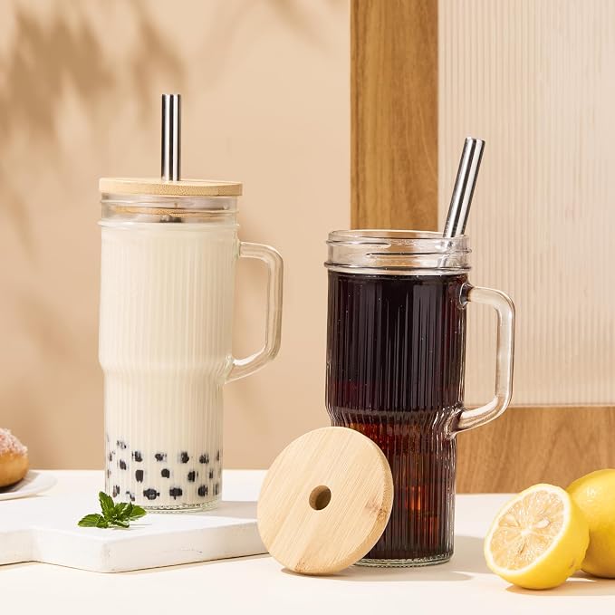 JunVpic 24oz Ribbed Glass Tumbler - Image 8