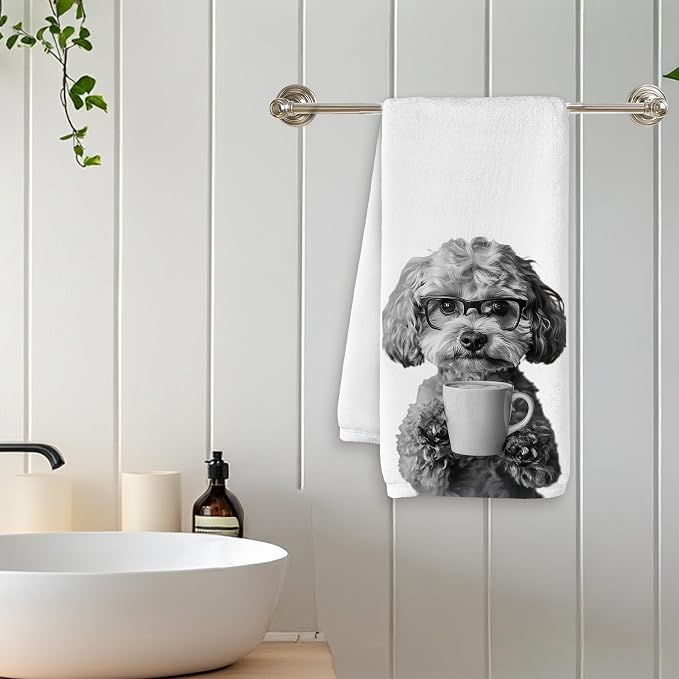 Funny Coffee Cavapoo Kitchen Towels, Cavapoo Gifts - Image 5