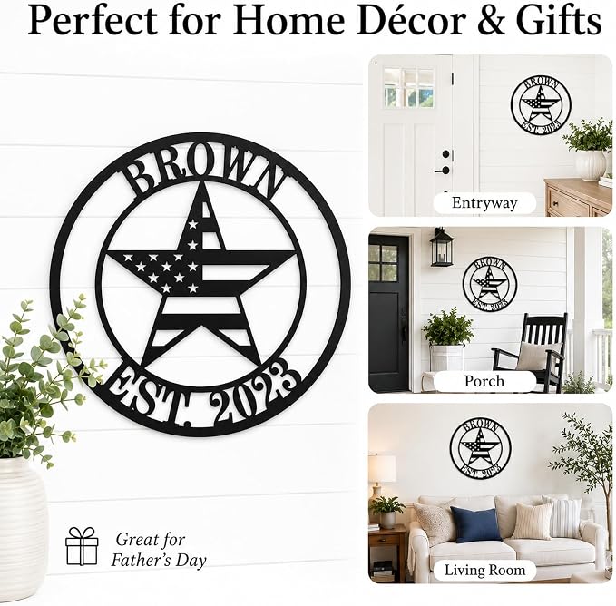 Personalized Texas Star Family Name Sign, Metal Star, Texas Home Decor - Image 7