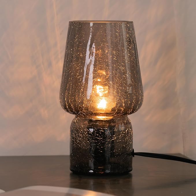 Mushroom Lamp, Small Table Lamp, Mini Cute Lamp Nightstand Lamp Kitchen Glass by SUREYOND