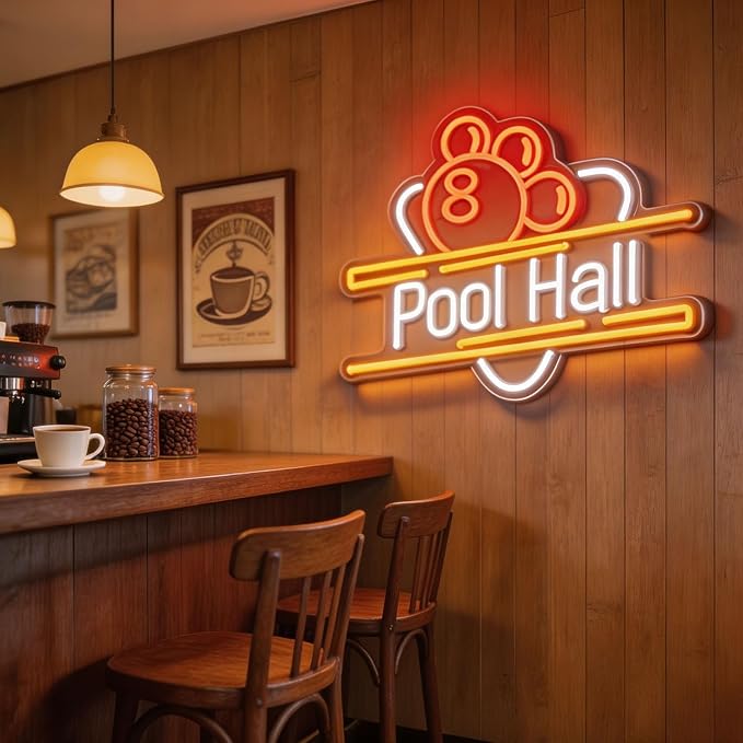 Ball Pool Hall Neon Sign Vintage Billiards Bar Light - Image 5