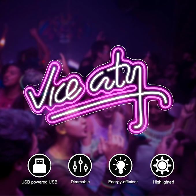 Vice City Neon Sign Pink Led Sign - Image 8