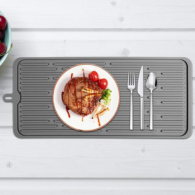 Silicone Dish Drying Mat 18”x8”, Heat Resistant Trivets - Image 7
