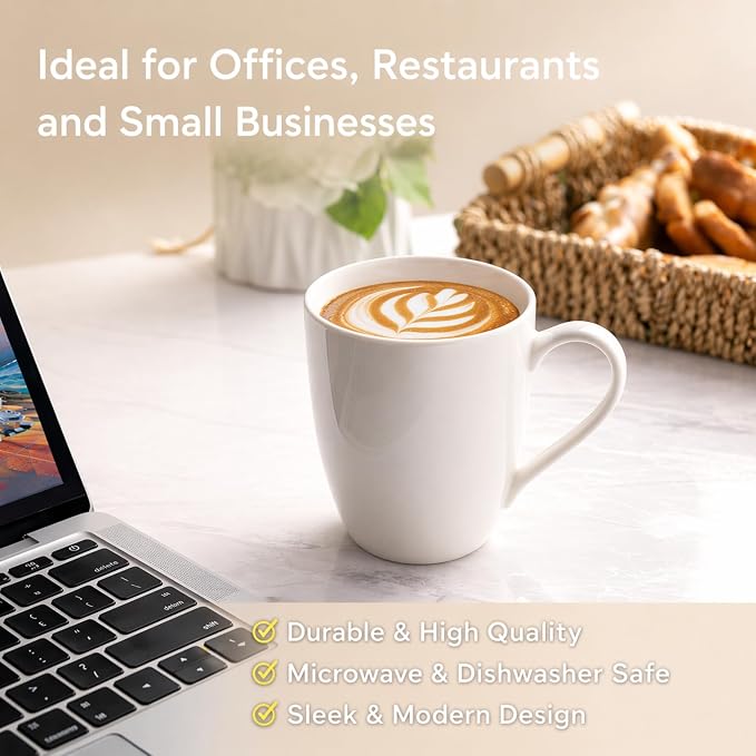 GBhome 12 OZ Off White Coffee Mugs, Ceramic Coffee Mugs Set - Image 6