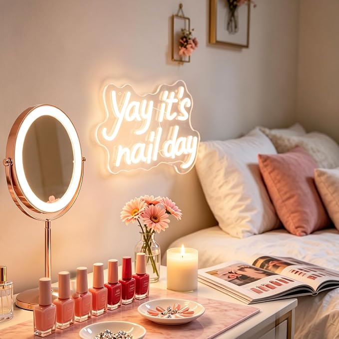 Yay It's Nail Day Neon Sign for Wall Decor, LED Dimmable Lights Nail Room Decor - Image 2