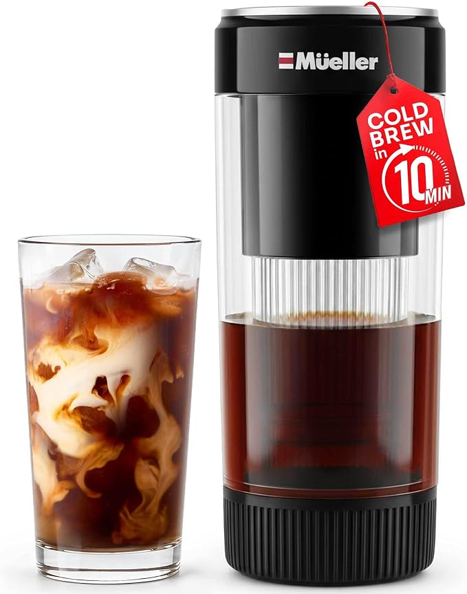 Mueller RapidBrew Cold Brew Iced Coffee Maker – 10 Min Fast Brew Portable by MUELLERHOME