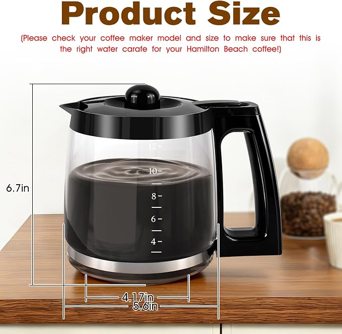 12-Cup Coffee Pot Replacement Hamilton Beach Coffee Pot/Carafe 46310 - Image 3