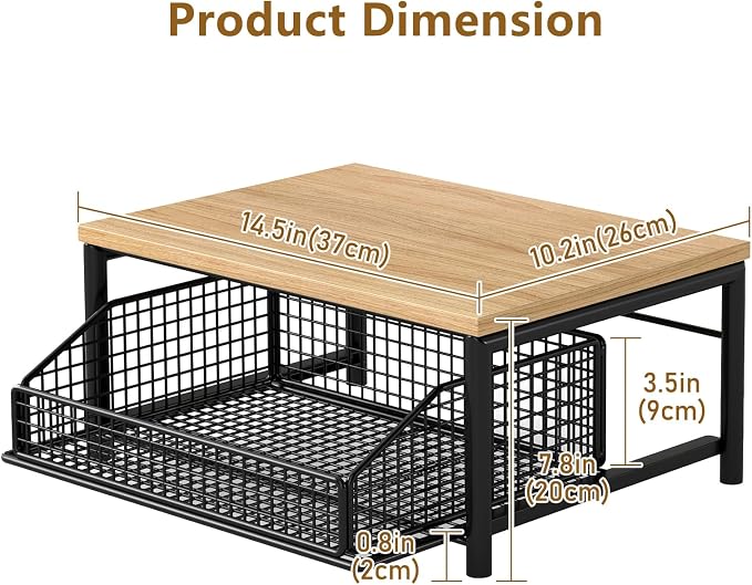 Funecy Coffee Pod Drawer Holder, Coffee Machine Storage Rack, Home Kitchen - Image 3