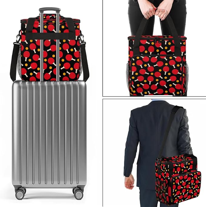 Table Tennis Pattern Coffee Maker Travel Bag, Table Tennis Pattern Large - Image 7