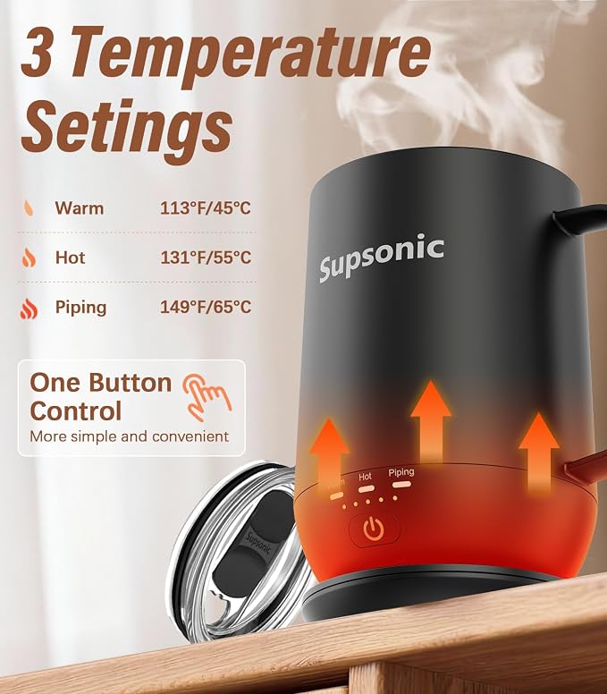 Supsonic - 16oz Self Heating Coffee Mug, Smart Heated Coffee Mug Faster - Image 2