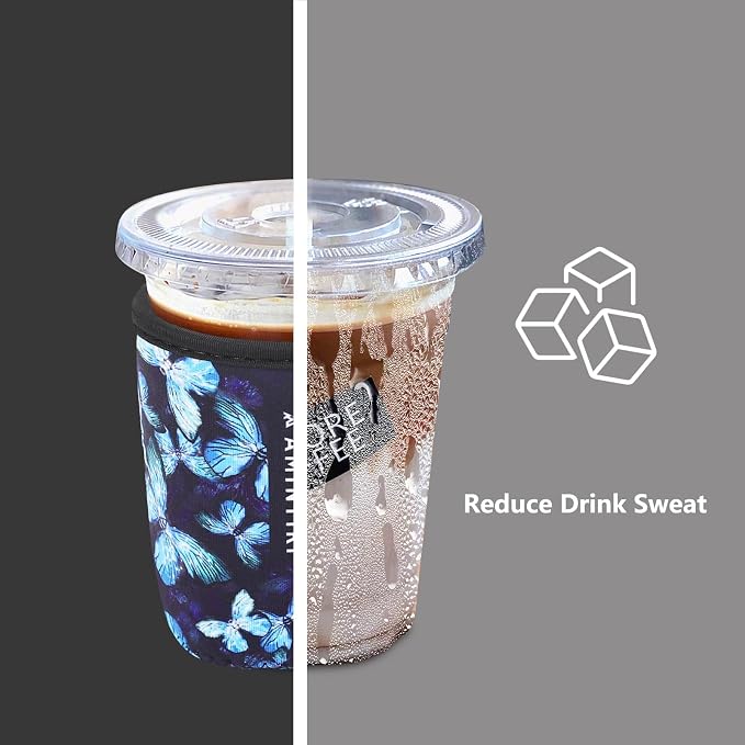 3 Pack Reusable Sleeve for Iced Coffee Cup, Coffee Neoprene Sleeve for Iced&Hot - Image 2