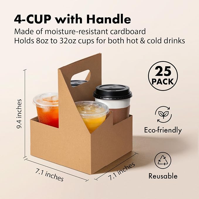 FMP Brands 4 Cup Disposable Drink Carrier - Image 2