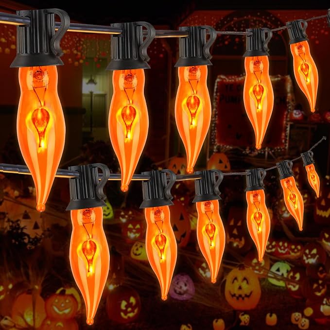 Halloween Lights 27.8 FT Flickering Flame String Lights by Couah