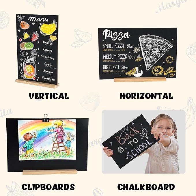 NEBURORA 1 Pack 8 x 12 Inches Tabletop Small Chalkboard Sign - Image 4