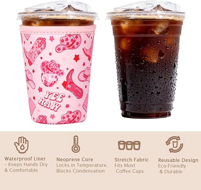 Reusable Insulated Sleeve for Iced Coffee Cup, Coffee Neoprene Sleeve for Cold - Image 6