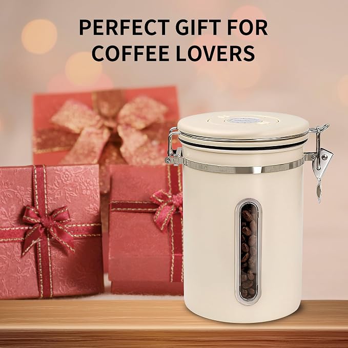 22oz White Airtight Coffee Canister - Image 2