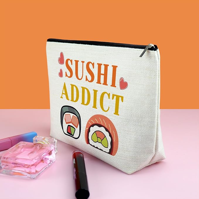 Sushi Lover Gifts Sushi Gift For Women Sushi Makeup Bag Japanese Cuisine Lover - Image 3