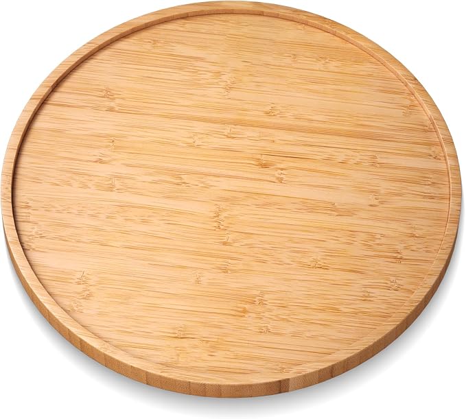 VERTORGAN Bamboo Serving Tray, 11.8 Inch Decorative Trays Platter by VERTORGAN
