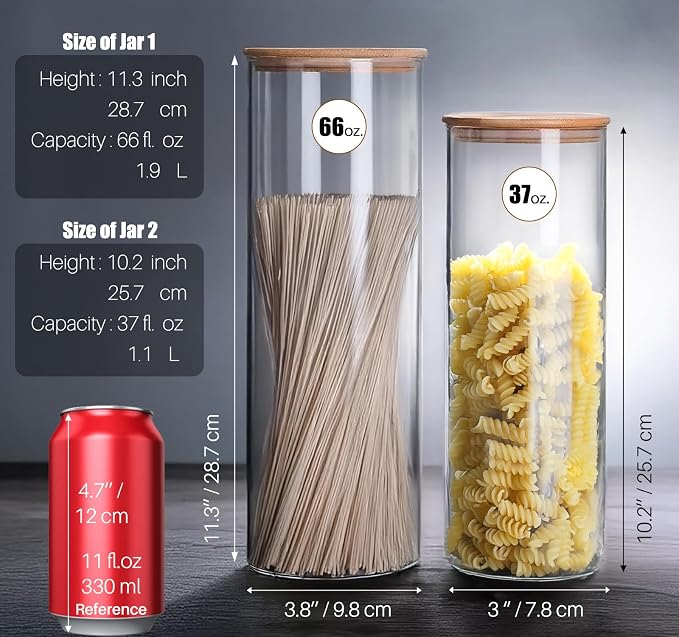 66 oz Glass Food Storage Jars - Image 2