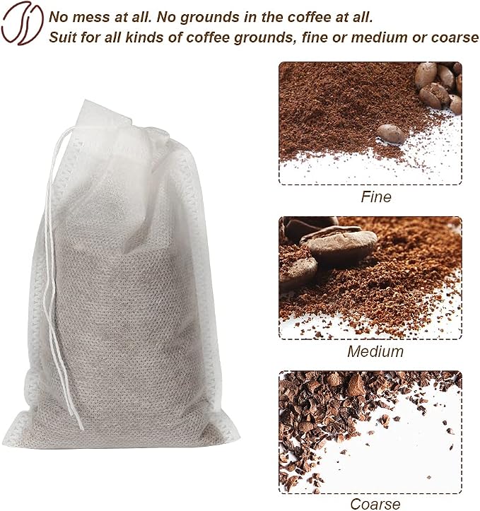 50pcs No Mess Cold Brew Bags, 4x6 inch Disposable Coffee Filter Bag Fine Mesh - Image 4