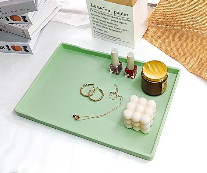 Green Serving Tray for Gathering Small Items | Serving Accessory, Perfume and - Image 4