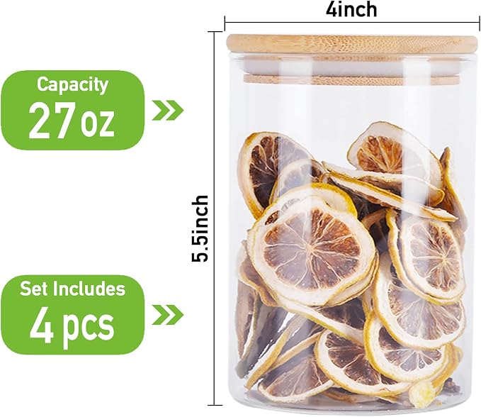 Aoeoe 4 Pack Glass Storage Jars - Image 2