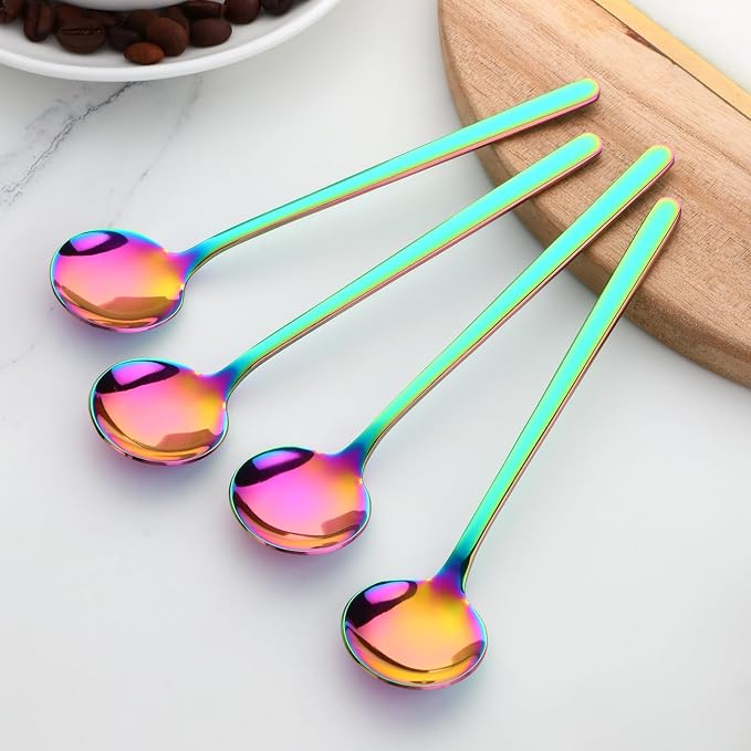 TEHAHA 8 Pcs Coffee Spoons, Stainless Steel Espresso Spoon，5.3 Inches Mini Tea - Image 2