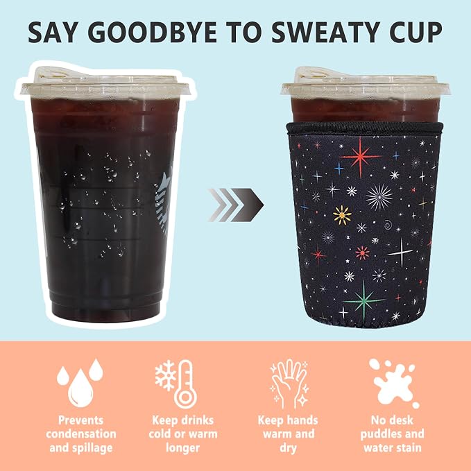 3 Pack Reusable Iced Coffee Sleeves - Image 4