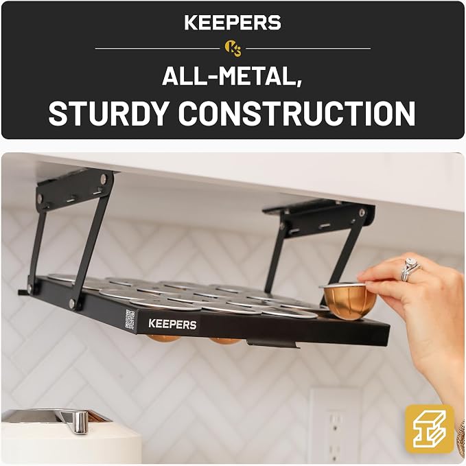 KEEPERS Nespresso® Vertuo® Pod Holder|Under Cabinet Swing Down Coffee Pod - Image 7