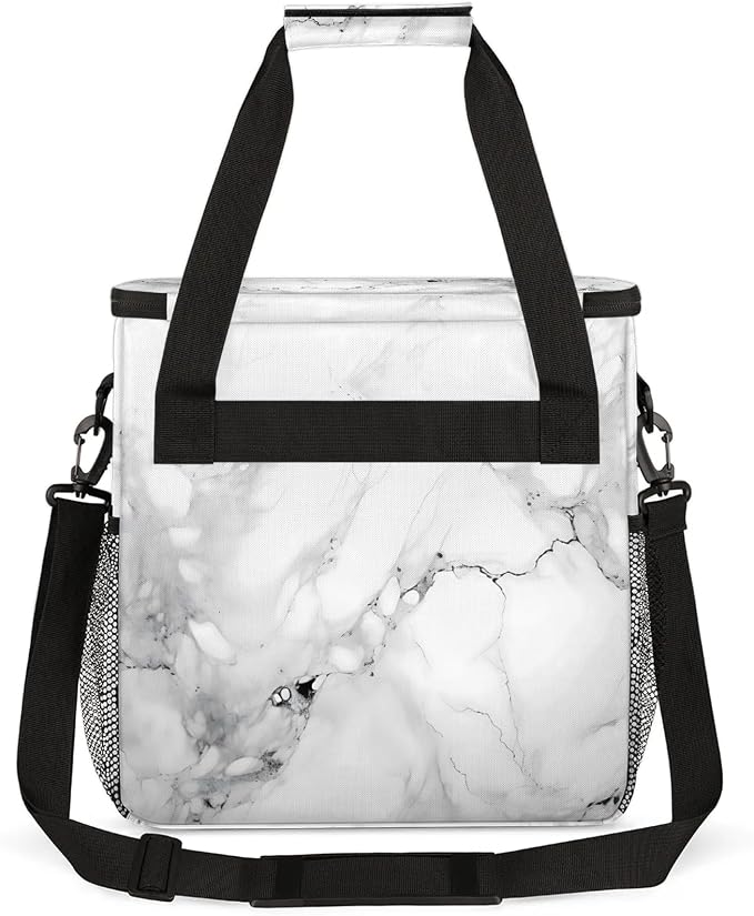 Marble Gray Coffee Maker Carring Bag, Large Insulated Storage Organizer Case - Image 5