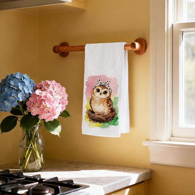 CUTHOLLOW Owls Decorative Kitchen Towels Set of 4, 15.74"x23.62" Soft & - Image 7