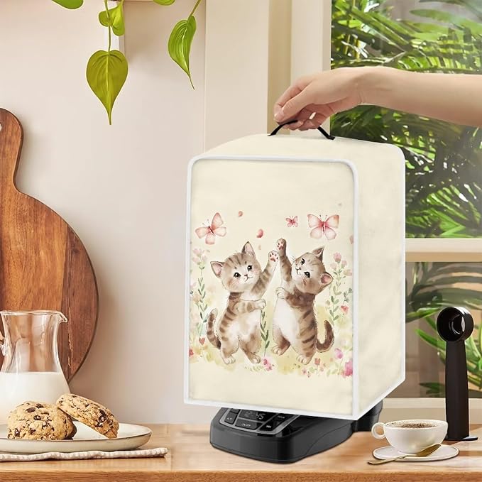 Cute Palying Cats Coffee Maker Cover Coffee Machine Dust Cover Lightweight - Image 4