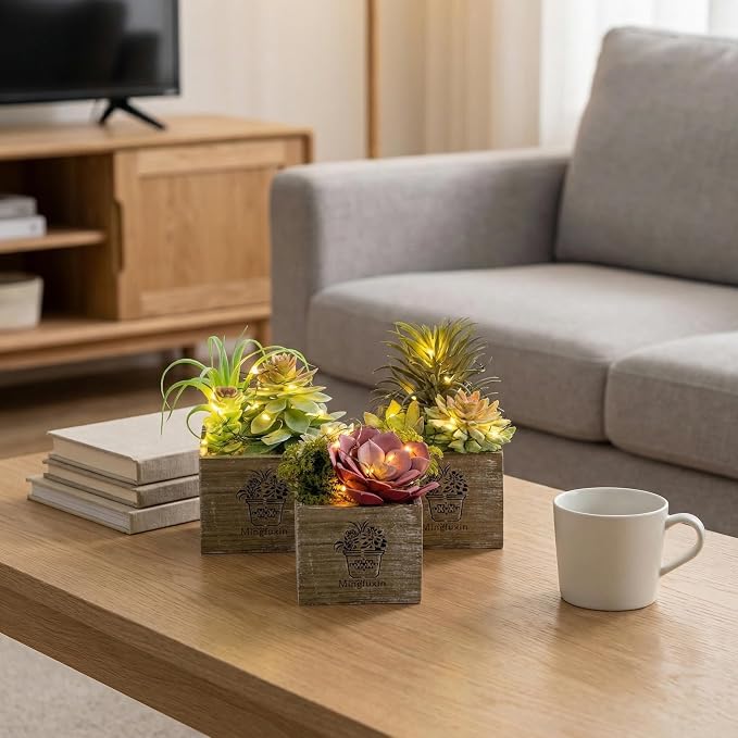 Small Fake Plants, 3 Packs Mini Succulent Plants Artificial - Image 6