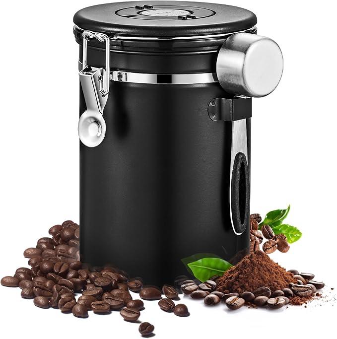 Airtight Coffee Container with Date Tracker & Spoon by Unknown